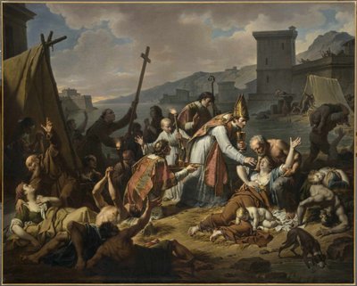 The Devotion of Monsignor de Belsunce under pesten i Marseille, 1720, før 1819. av Nicolas André Monsiaux