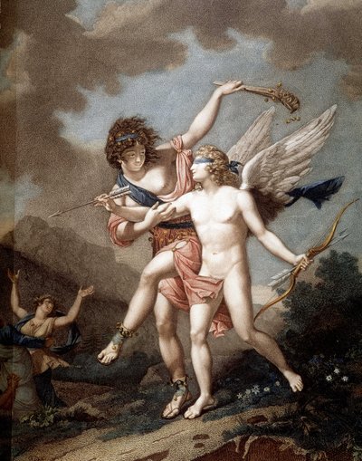 Kjærlighet ledet av galskap av Nicolas Andre (after) Monsiau