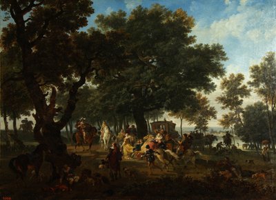 Henri IV og hans Suite Hunting, ca 1804 av Nicolas Antoine Taunay