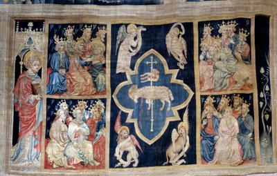 Åpenbaringsgardin (1373-1383), n. 7: de eldre gir ære til et lam, symbol på Kristus. Tapetet av Nicolas Bataille (1330-1405) av Nicolas Bataille