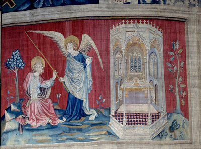 Henging av åpenbaring (1373 -1383), n. 27: Johannes og engelen. Tapetet av Nicolas Bataille (1330-1405) av Nicolas Bataille