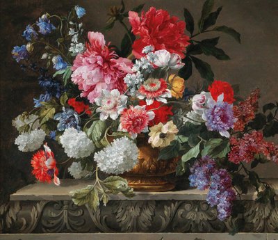 Stilleben av roser, tulipaner, anemoner og syrin, andre halvdel av 1600-tallet. av Nicolas Baudesson