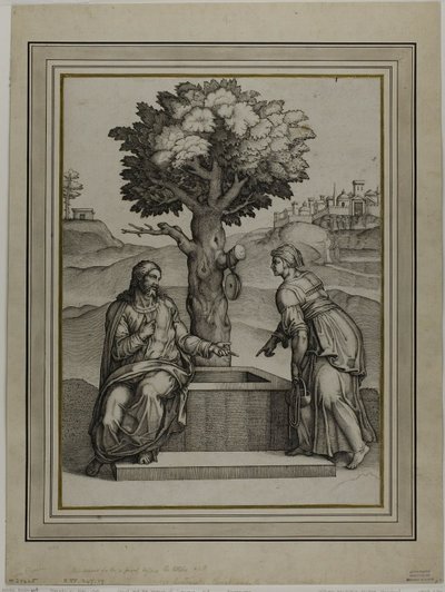 Kristus og kvinnen i Samaria av Nicolas Beatrizet