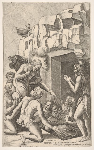 Kristus i Limbo, etter Raphael, 1541. av Nicolas Beatrizet