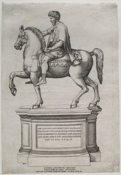 Rytterstatue av Marcus Aurelius av Nicolas Beatrizet