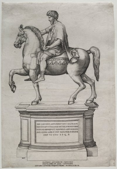 Rytterstatue av Marcus Aurelius, 1548. av Nicolas Beatrizet