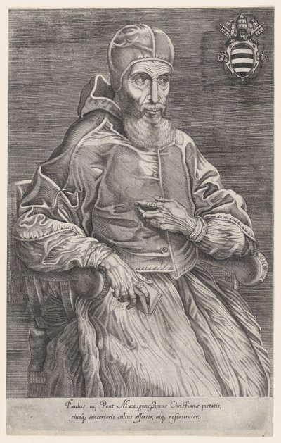 Portrett av pave Paulus IV, 1530-66., 1530-66. av Nicolas Beatrizet