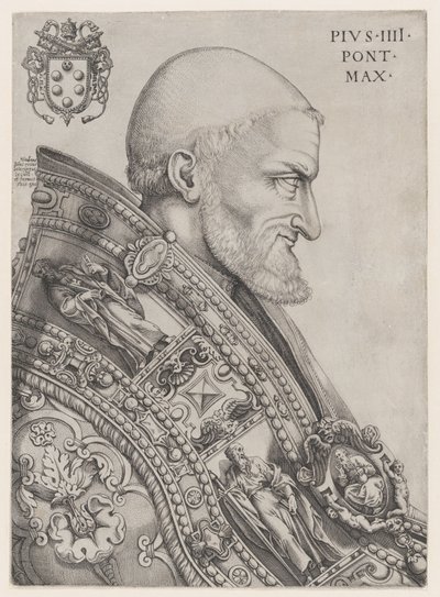 Portrett av pave Pius IV, midten av 1500-tallet., midten av 1500-tallet. av Nicolas Beatrizet