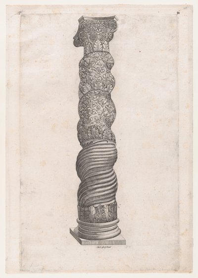 Mirror of Roman Magnificence: Grotesque Winding Column i St. Peters, 1500-tallet..., 1500-tallet. av Nicolas Beatrizet