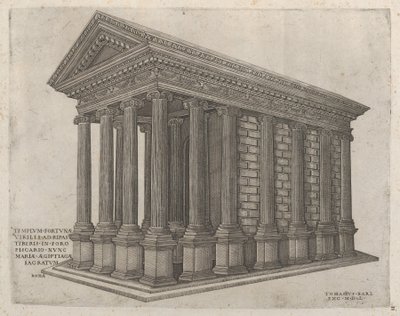 Mirror of Roman Magnificence: The Temple of Fortune i Roma, 1500-tallet., 1500-tallet. av Nicolas Beatrizet