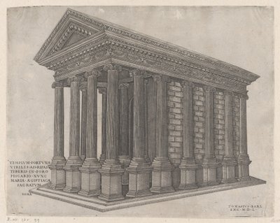 Temple of Fortuna, Roma, 1550., 1550. av Nicolas Beatrizet