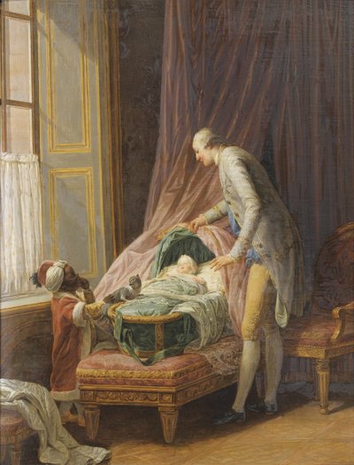 Louis Philippe Joseph dOrléans 1747-1793, ved vuggen, 1774 av Nicolas-Bernard Lepicie