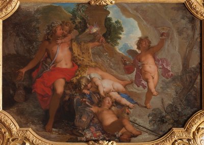 Bacchus mit vier Putten av Nicolas Bertin