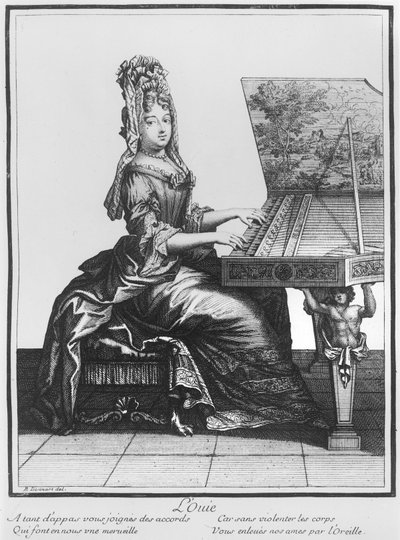 Hørsel (gravering) (bw-bilde) av Nicolas Bonnart