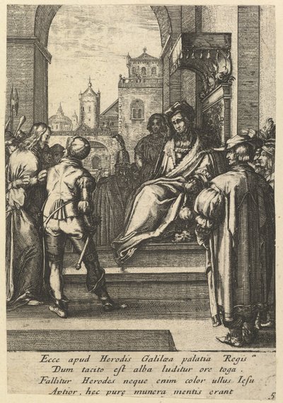 Kristus før Pilatus, fra The Passion of Christ, midten av 1600-tallet. av Nicolas Cochin