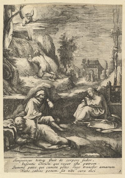 The Agony in the Garden, fra The Passion of Christ, midten av 1600-tallet. av Nicolas Cochin