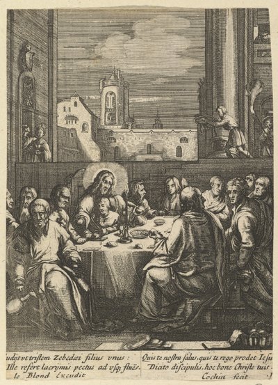 Nattverden, fra The Passion of Christ, midten av 1600-tallet. av Nicolas Cochin