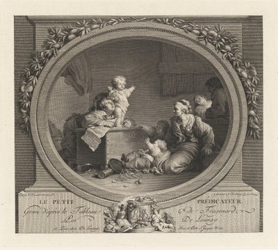 Den lille predikanten av Nicolas Delaunay after Jean Honoré Fragonard