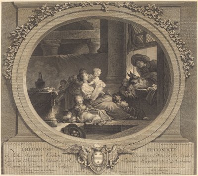Den lykkelige fruktbarheten av Nicolas Delaunay after Jean Honoré Fragonard