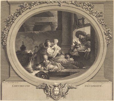 Den lykkelige fruktbarheten av Nicolas Delaunay after Jean Honoré Fragonard