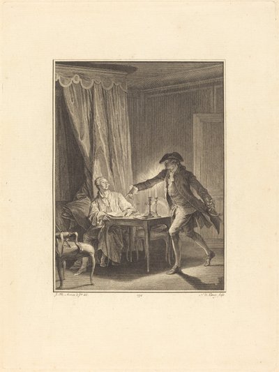 Ah! Ung mann til din velgjører av Nicolas Delaunay after Jean Michel Moreau
