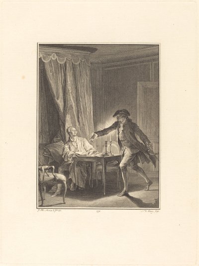 Ah! Ung mann til din velgjører av Nicolas Delaunay after Jean Michel Moreau