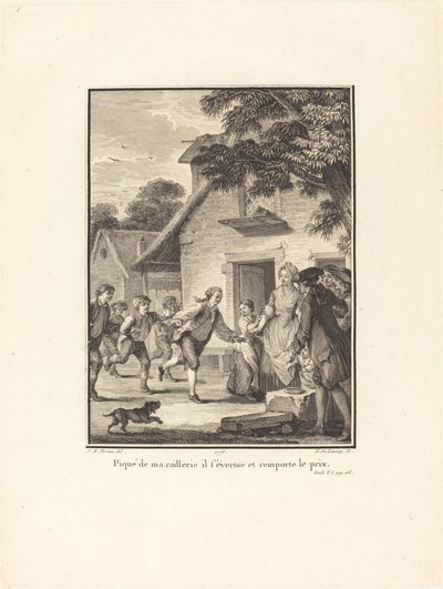 Stunget av min hån strever han og vinner prisen av Nicolas Delaunay after Jean Michel Moreau