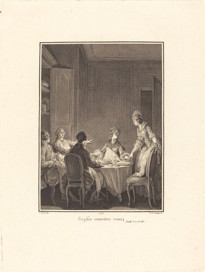 Sophie kom over deg selv av Nicolas Delaunay after Jean Michel Moreau