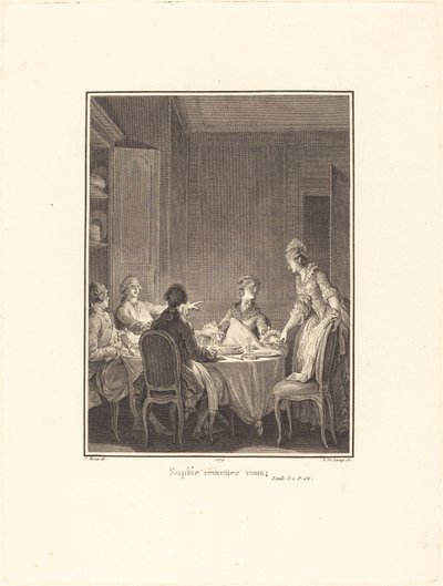 Sophie kom over deg selv av Nicolas Delaunay after Jean Michel Moreau