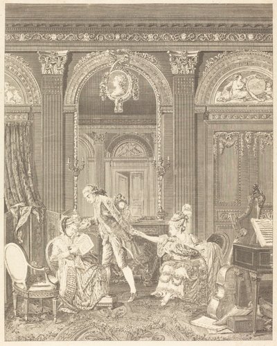 Den søte billetten av Nicolas Delaunay after Nicolas Lavreince