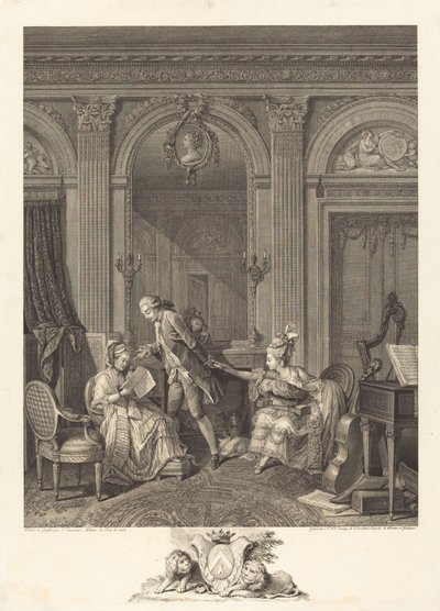 Den søte billetten av Nicolas Delaunay after Nicolas Lavreince