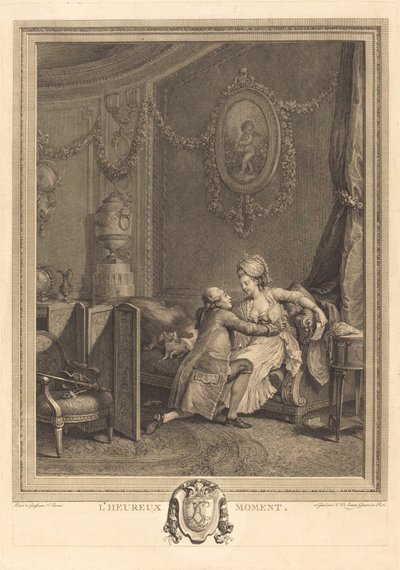Det lykkelige øyeblikket av Nicolas Delaunay after Nicolas Lavreince