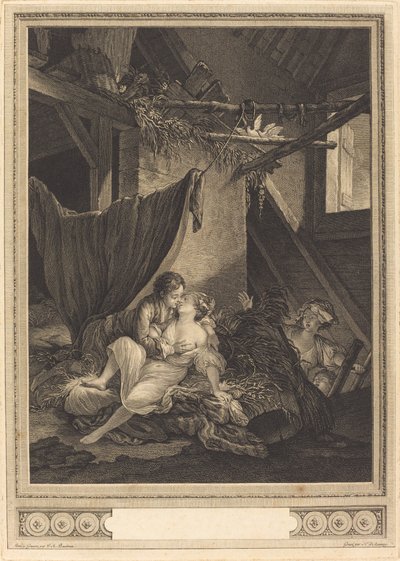 Sen omsorg av Nicolas Delaunay after Pierre Antoine Baudouin