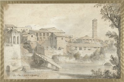 Tiberøya med klosteret San Bartolommeo av Nicolas Delobel