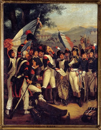 Korporalsertifikatet til Lodi 10/05/1796 Napoleon Bonaparte (1769-1821) mottok korporalbeviset. Maleri av Nicolas Eustache Morin (1799-1850) 1799 Søn. 0,42x0,33 m Ile d'Aix, Napoleonsk museum av Nicolas Eustache Morin