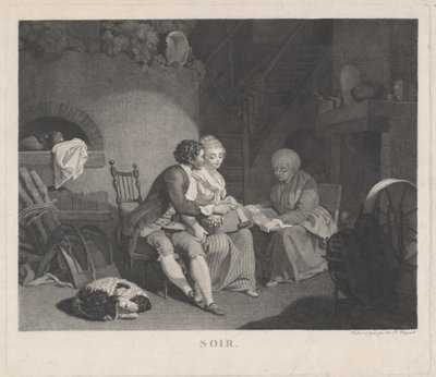 Soir-aften, 1780-tallet. av Nicolas Francois Regnault