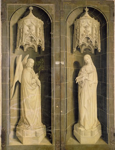 Bebudelsen, ytre panel fra Triptych of Moses and the Burning Bush, ca. 1476 av Nicolas Froment