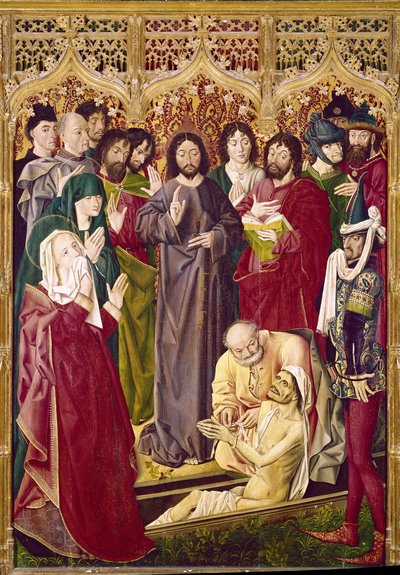 The Resurrection of Lasarus (tempera på panel av Nicolas Froment