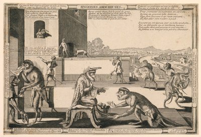Singeries Amouresuses, plate 2 av Nicolas Guerard
