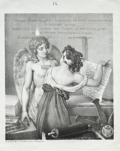 The Genius of Lithography, 1819. av Nicolas Henri Jacob
