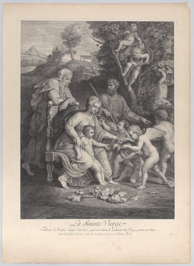 Den hellige familie med Saint Elizabeth og engler, ca. 1729., ca. 1729. av Nicolas Henri Tardieu