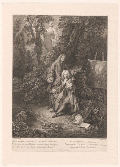 To galante menn i et parklandskap av Nicolas Henri Tardieu
