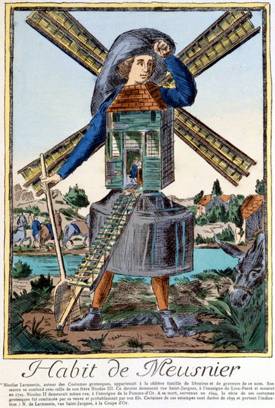 Meuniers vane - gravering av Nicolas Larmessin av Nicolas II de Larmessin