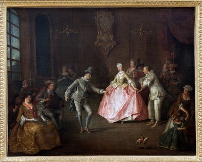 Før kostymeballet, Oljemaleri på lerret av Nicolas Lancret (1690-1743). Fotografi, KIM Youngtae, Nantes, Musee des Beaux Arts de Nantes. av Nicolas Lancret