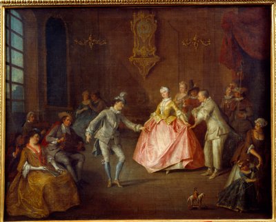 Før kostymeballet. Maleri av Nicolas Lancret (1690-1743) av Nicolas Lancret