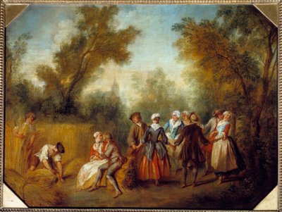 Sommer Country partyscene ved innhøsting. Maleri av Nicolas Lancret (1690-1743) 1700-tallets søn. 0,69x0,89 m av Nicolas Lancret