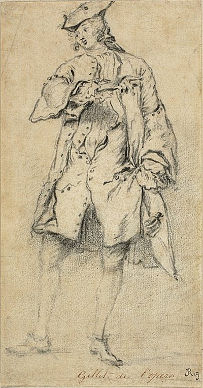 Ung mann står av Nicolas Lancret