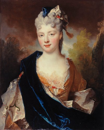 Portrett av Marie Anne de Bourbon-Condé 1678-1718, hertuginne av Vendôme, 1714. av Nicolas Largillière de
