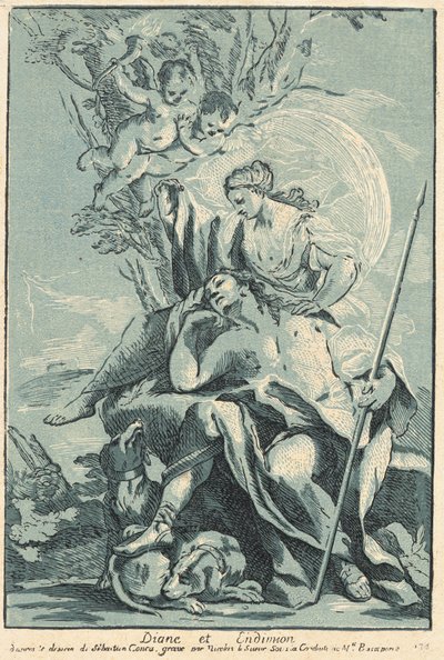 Diana og Endymion av Nicolas Le Sueur after Sebastiano Conca
