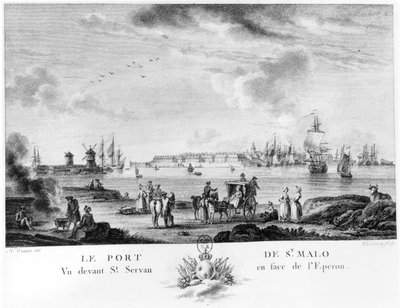 Utsikt over St. Malo av Nicolas Marie Ozanne